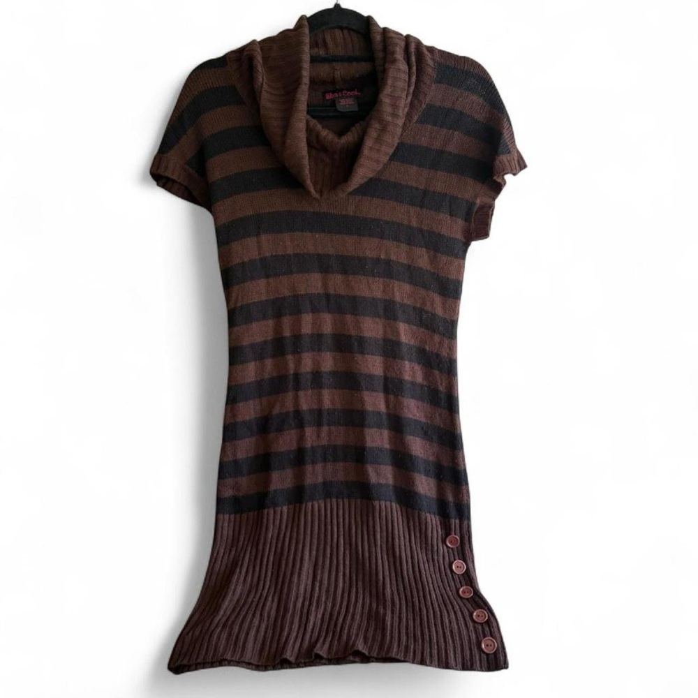 Y2K Striped Brown Sweater Dress Size Large